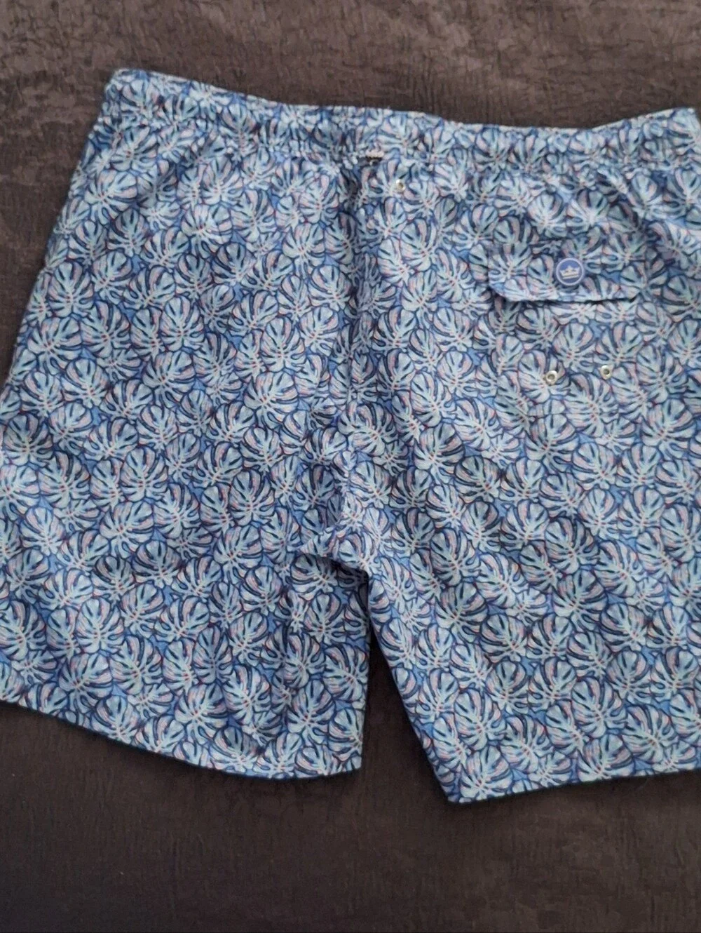 Peter Millar Light Blue Floral-Pattern Swim Trunks